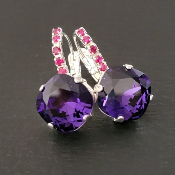 Austrian Crystal Earrings in Silver - Picture 2 of 8